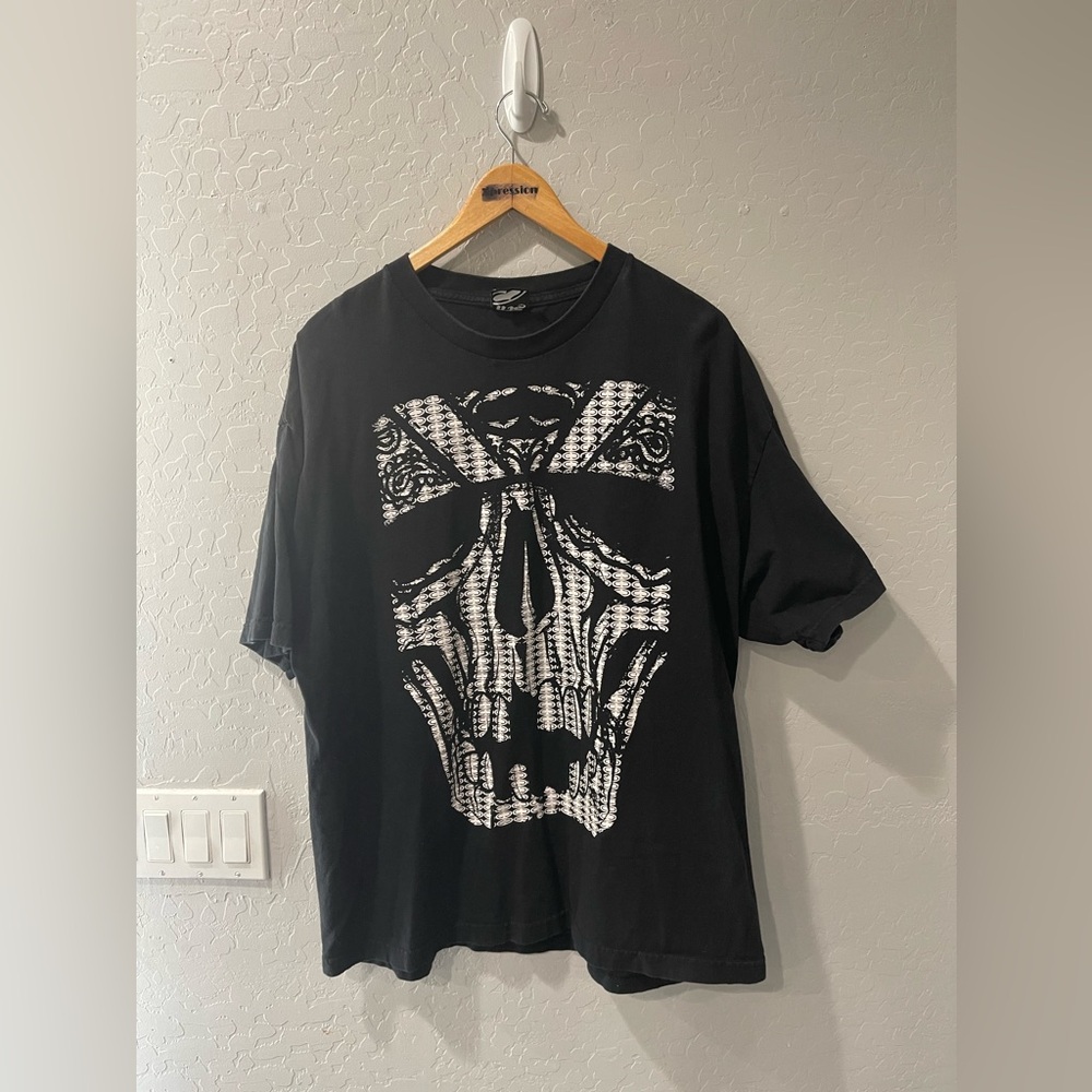 Vintage SRH Skate Surf Skull Huge Print Shirt Size‎ XL
